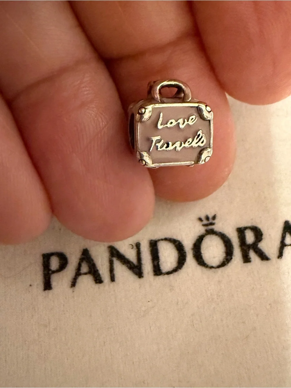 Pandora Silver 'Love Travels' Luggage Charm in Silver